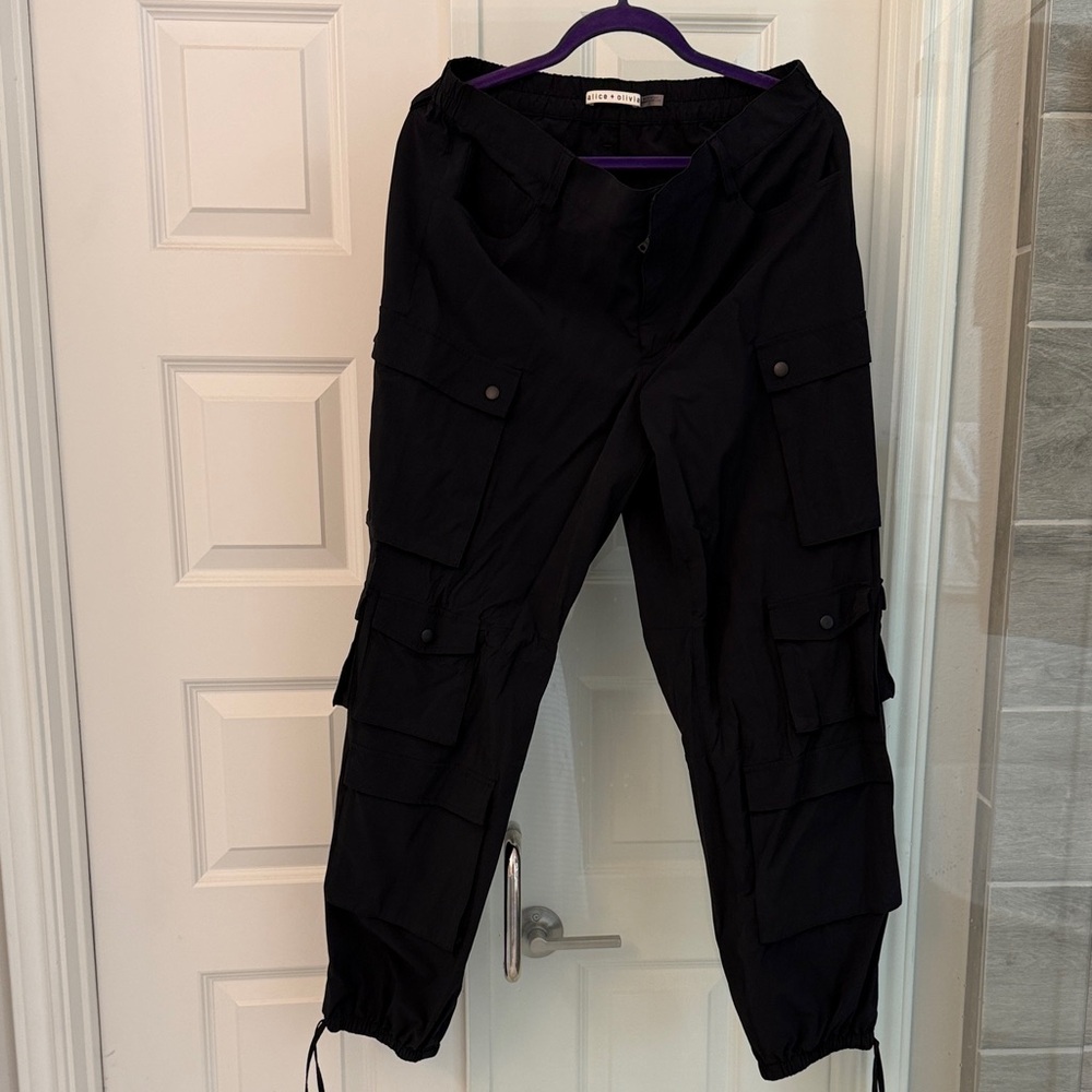 Alice + Olivia Black Cargo Pants